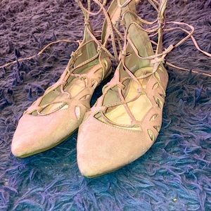 Forever 21 Pink Pointed Laced Flats